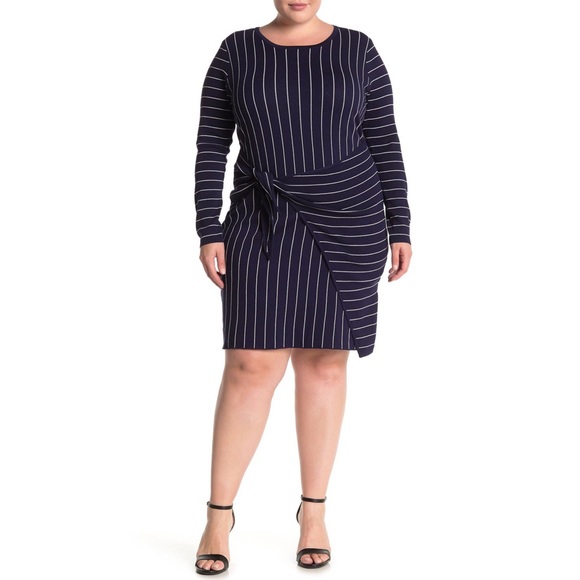 City Chic Sweater Dress Wrap Striped 